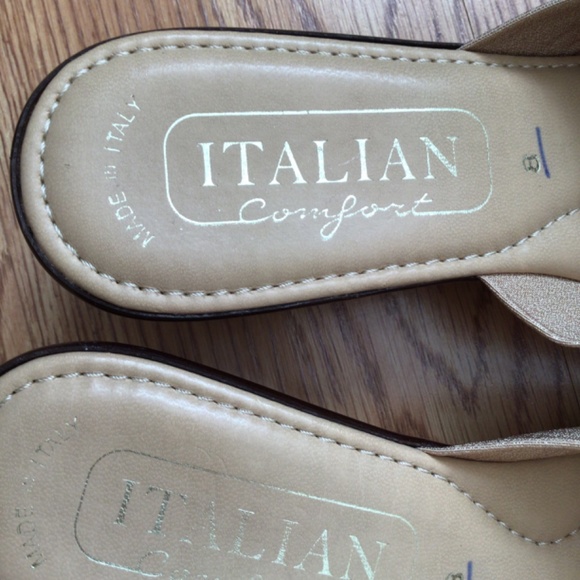 Italian sandals NWOT, elegant slide on wedges - Picture 8 of 11